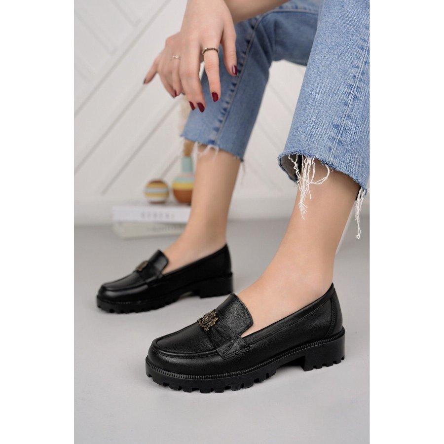 Женские повседневные туфли из натуральной кожи на толстой подошве, лоферы