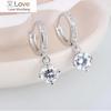 925 Sterling Silver Earrings Mosaic Cz Four Claws Zircon Drop Earrings For Women Oorbellen Brincos Pendientes S -E401