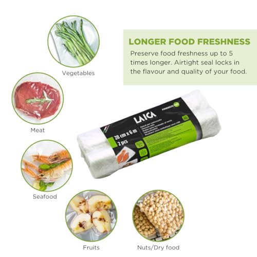 set 2 rollos de conservacion al vacio 28x600cm vt3509 laica