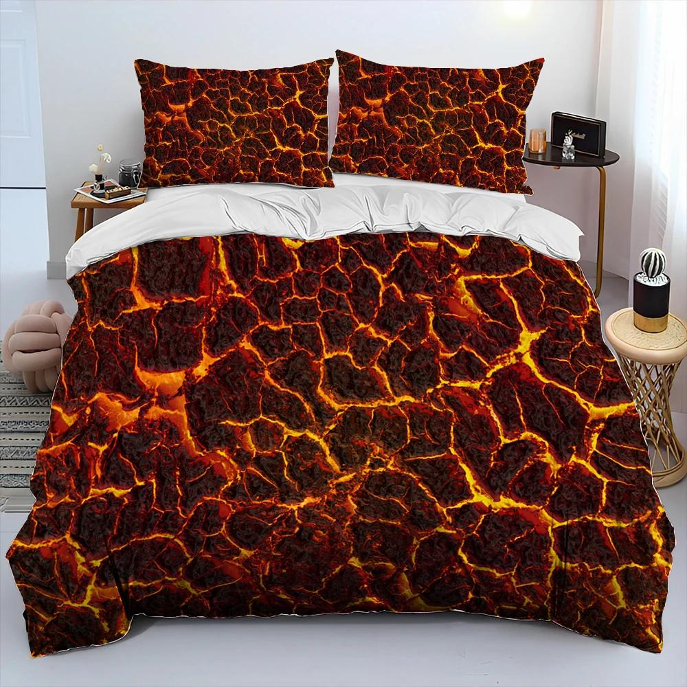 3D Набор постельного белья с одеялом «Лава вулкана», Пододеяльник, Наволочка, Размер Кинг, Квин, Взрослый, Детский