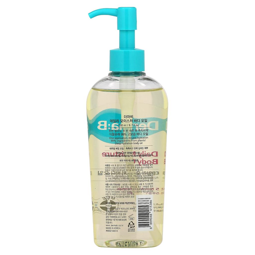 Derma:B, Daily Moisture Body Oil, 6.76 Fl Oz(200 Ml)