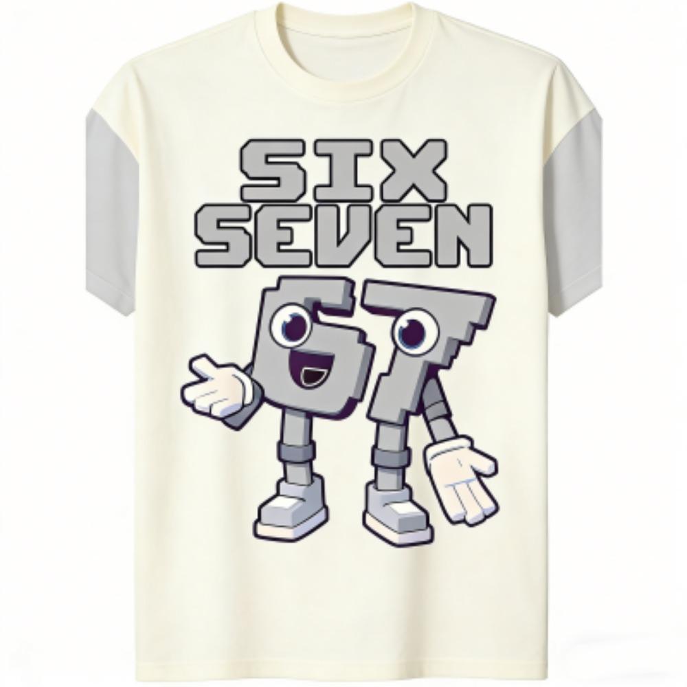 Summer Fashion Cartoon 67 Print Men's T-Shirts Summer Street Short-Sleeve Outdoor Casual Clothing for Men's and Women's Tees Top