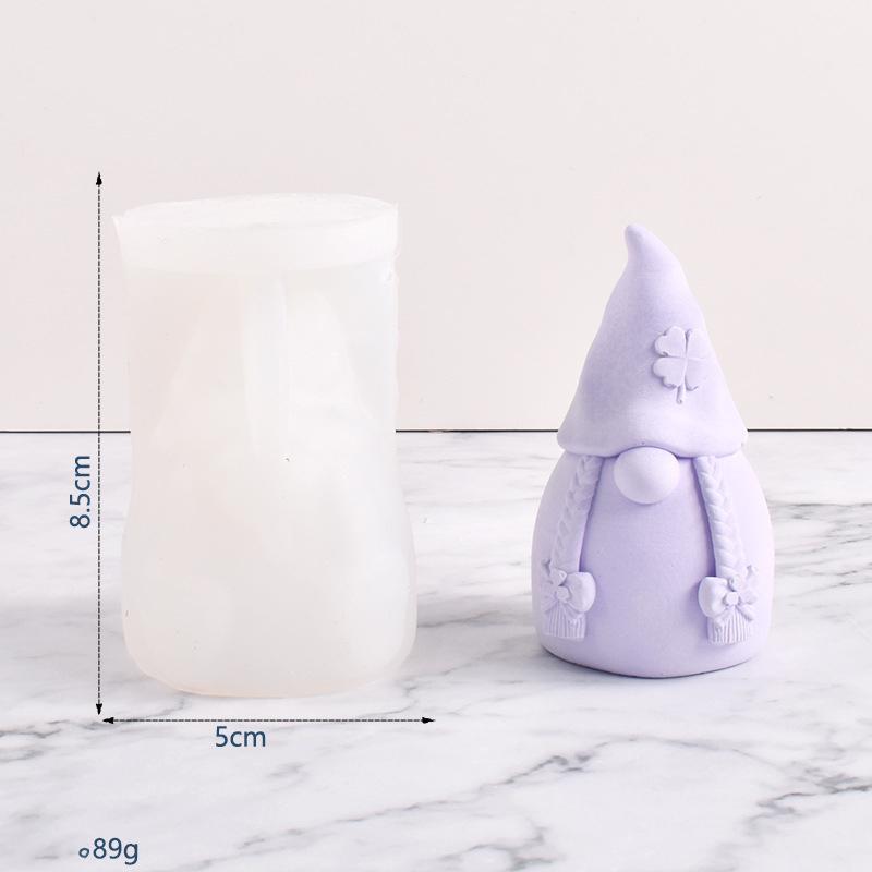 Faceless Dwarf Silicone Candle Mold Santa Claus Plaster Decoration Diy Candle Manufacturing Silicone Mold AVE