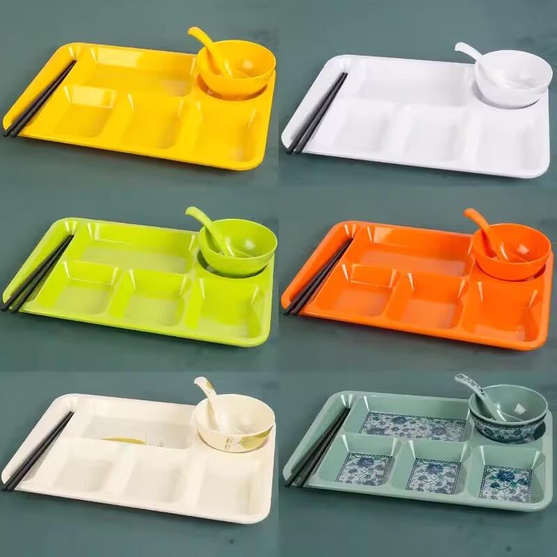 Melamine 4-Compartment Cafeteria Dining Tray