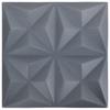 Wall Panels 24 pcs Origami Grey 50 x 50 cm XPS Foam