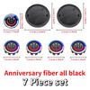 7Pcs 50th Anniversary Fiber Black Car Hood Front Rear Trunk Emblem Badge For BMW F20 E36 E46 X6 M4 E60 E93 E87 G01 G20 X3 X5 F30 FV7