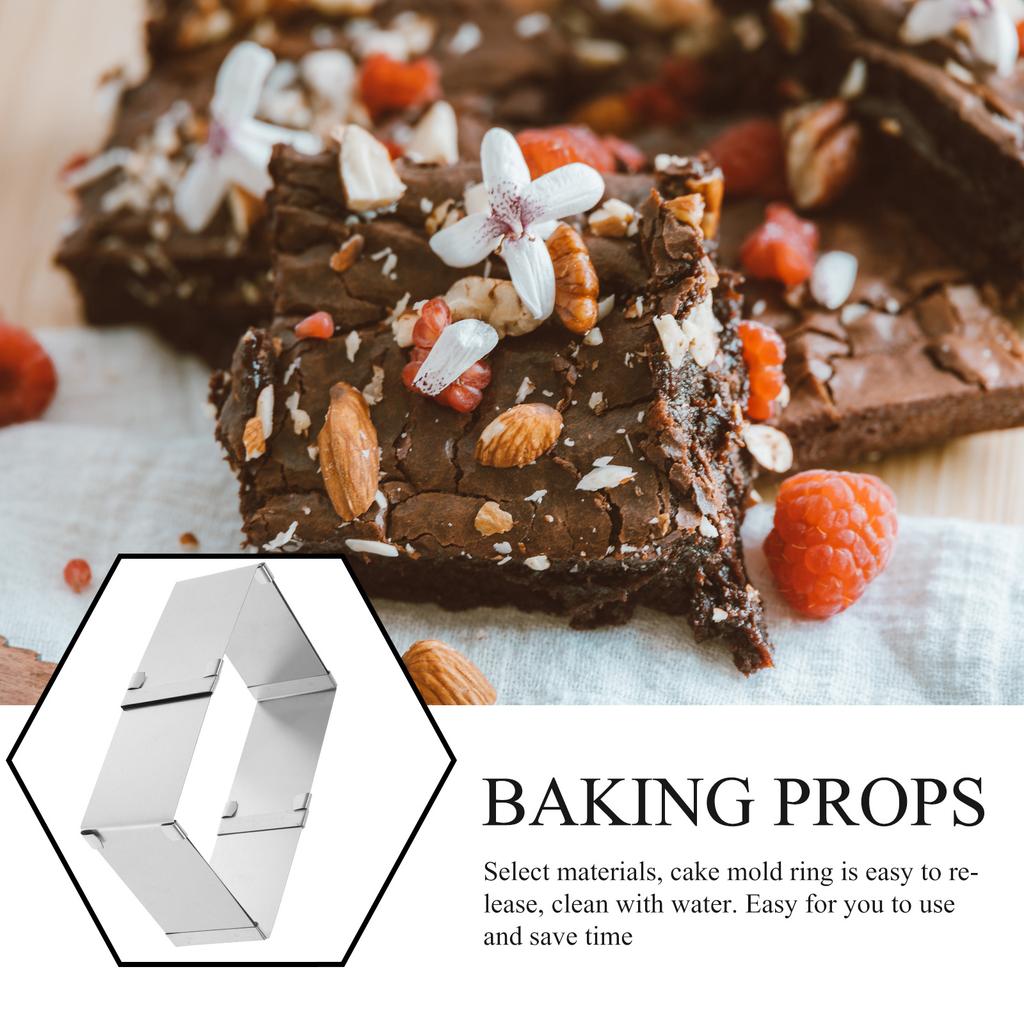 Квадратная форма для мусса Кольцо для торта из нержавеющей стали Серебристый Инструмент для выпечки Антипригарный Легко моется Многоразовый Идеально подходит для DIY приготовления выпечки