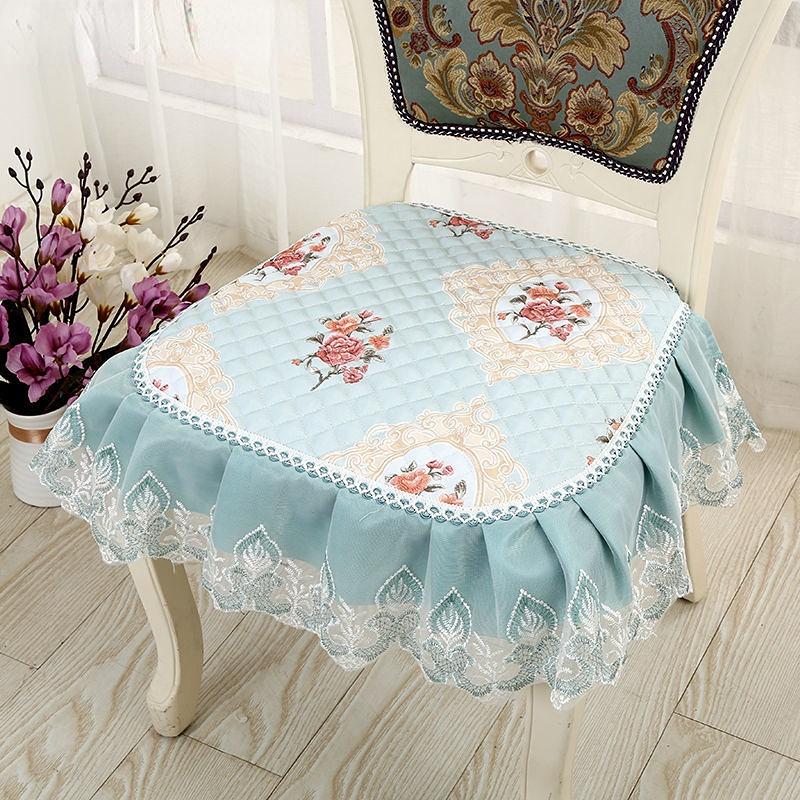 Подушка для обеденного стула, европейские подушки для сидений с принтом и кружевом, качественный коврик для стула Four Seasons, нескользящая подушка для ягодиц