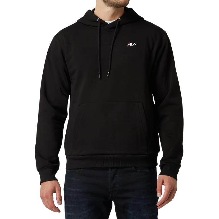 Fila Толстовки Мужские Черные С Капюшоном Умеренный Обычный FS2POF1102X-BLK