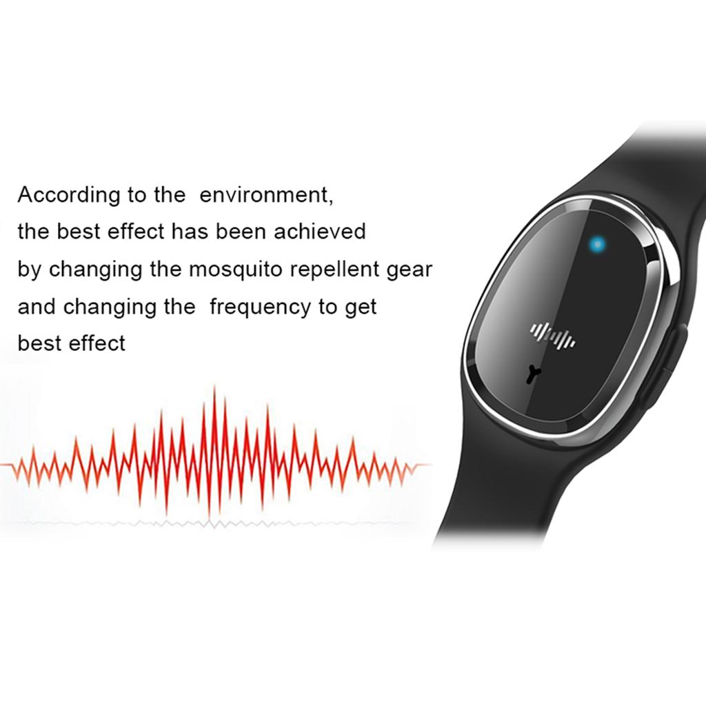 Portable Ultrasonic Mosquito Repellent Bracelets with Clock Non-Toxic Deet Free Bug Insect