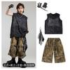 Kids Hip Hop Dance Outfit Set Boys Cool Rhinestone Tank Top Snake Camo Shorts Performance Costume Street