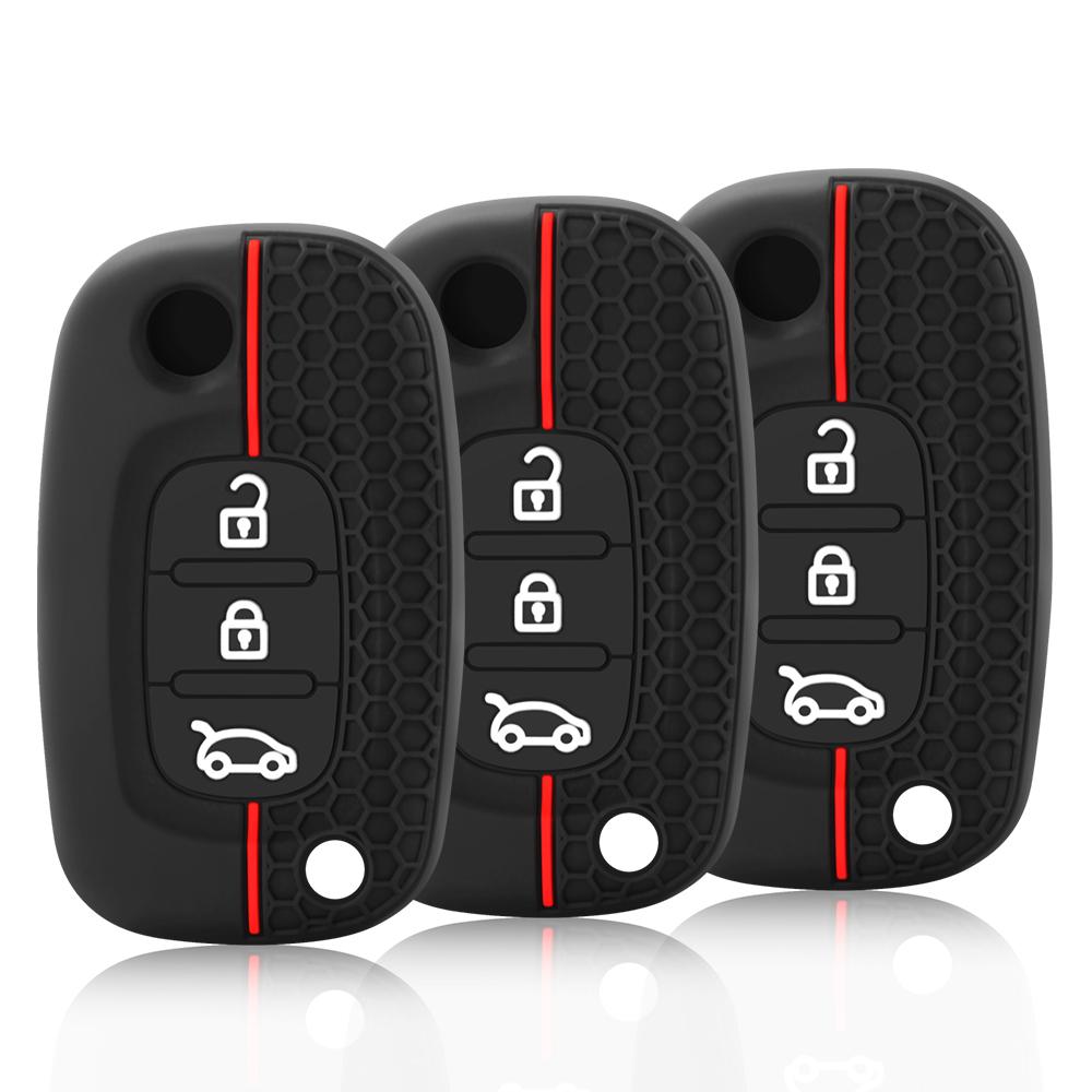 Чехол для автомобильного ключа с 3 кнопками из силикона для LADA Priora Sedan Sport Kalina Granta Vesta X-Ray XRay Remote Key Shell Fob