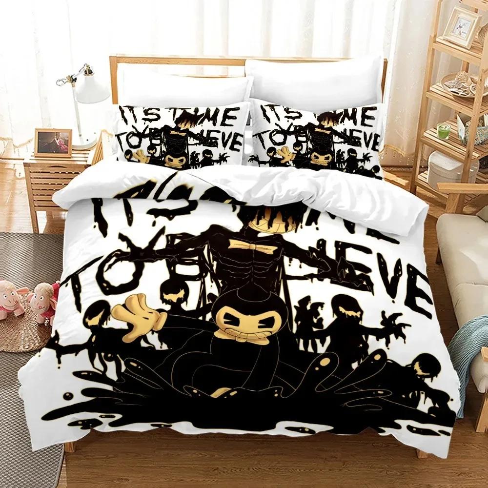 BENDY Комплект постельного белья Односпальный Twin Full Queen King Размер Каваи BatlM Комплект постельного белья Взрослая Детская Спальня Комплекты пододеяльников 3D Печать Аниме