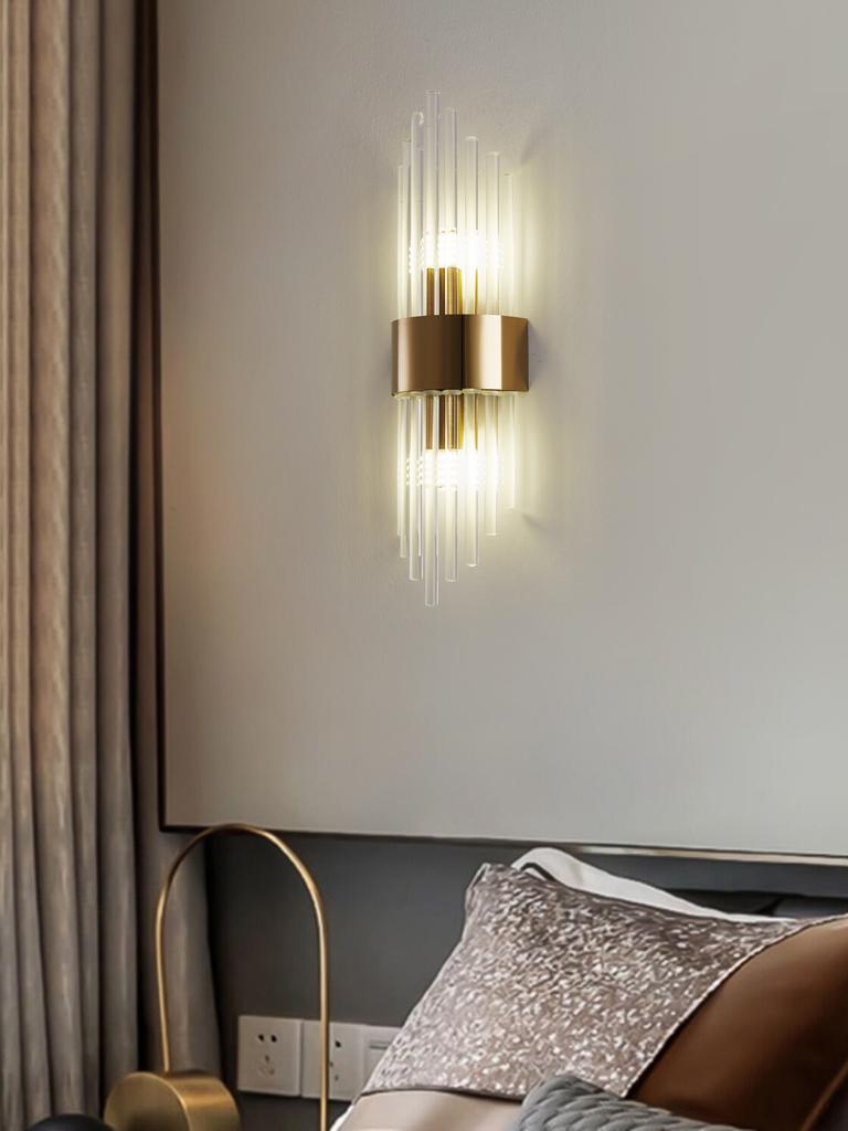 Современные золотые/черные хрустальные настенные бра из нержавеющей стали, светодиодная лампа для гостиной, спальни, прикроватной тумбочки, коридора, настенные украшения