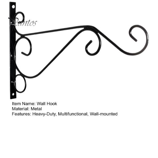 Металлический настенный крючок, настенная вешалка для растений, крючок с винтами, прочный крючок для цветочных корзин, кормушек для птиц, колокольчиков, дверного ограждения