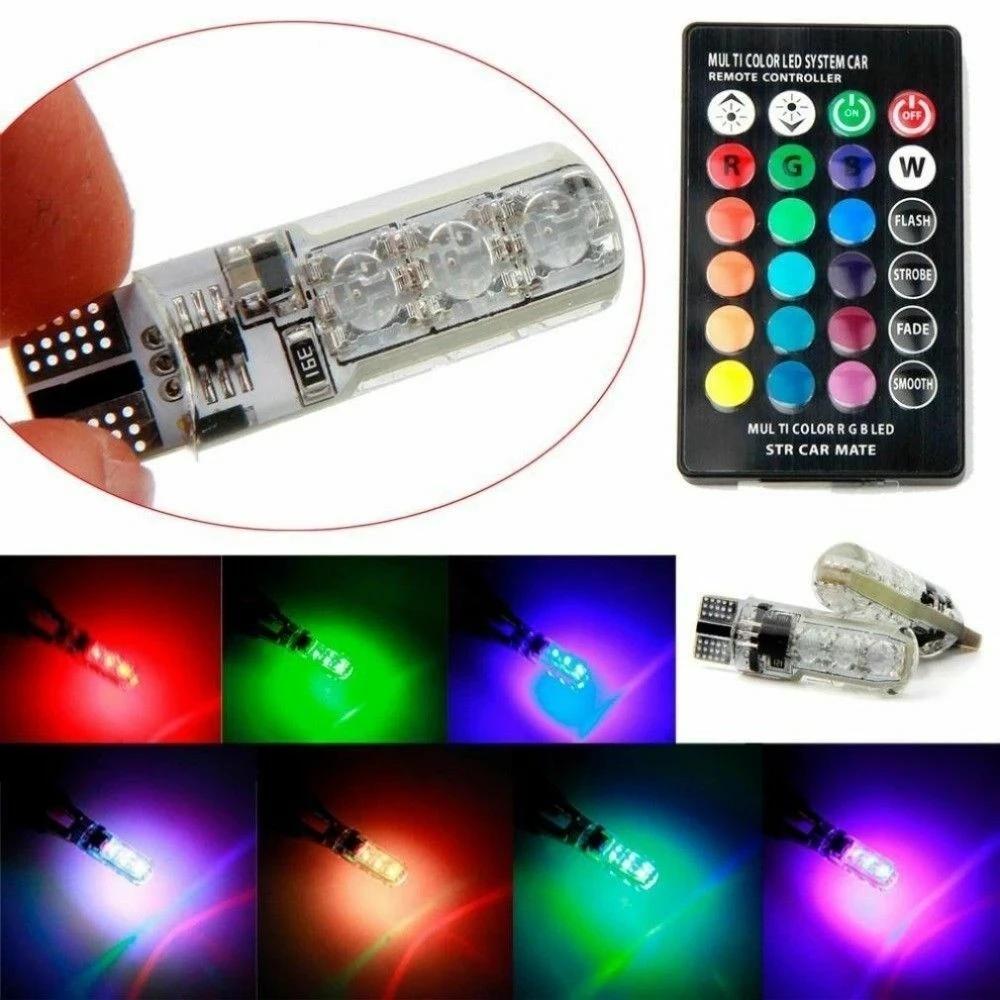 LED Car Interior Ambient Light - Remote Control Wireless Roof & Footwell Decoration (Auto Styling),2pcs.