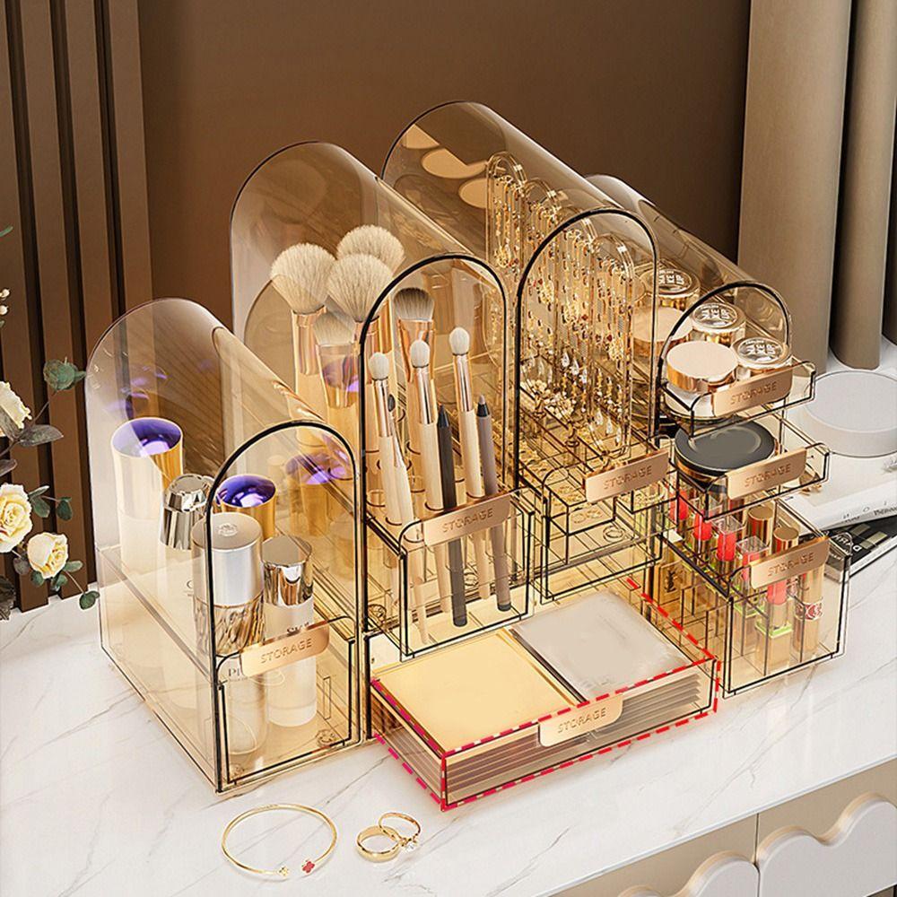 Transparent Jewelry Display Rack Dustproof Lipstick Box Acrylic Cosmetics Storage Box for Home