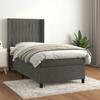 3132766 vidaXL Divan Bed and Mattress Dark Grey 80x200 Cm Velvet