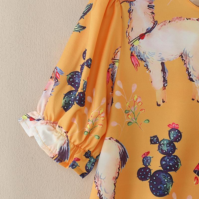 ZANZEA Женская повседневная блузка с круглым вырезом и половиной рукавов