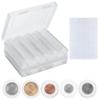 100PCS Clear Coin Holder Capsule Case with Protector Gasket Plastic Storage Box for Collectable Coins Medal Collection Supplies