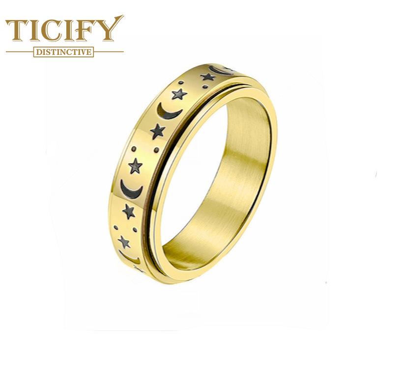 Xingyue Xiang сопровождаемое титановое стальное кольцо для пары женское анти-тревожное декомпрессионное вращающееся кольцо