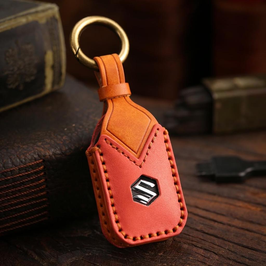 Suzuki Key Cover for and New Custom Key and Genuine Tanned Smart Key Custom Leather [smasol] Jimny, Nomad, Frontus, Spacia, Jimny, Case, XBEE, Solio,