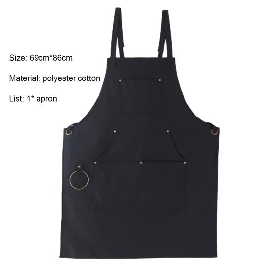 Рабочий фартук Yousheng с передним карманом, маслостойкий, без рукавов, регулируемый, унисекс, для гриля, черный, с перекрестной спиной, поварской фартук для кафе