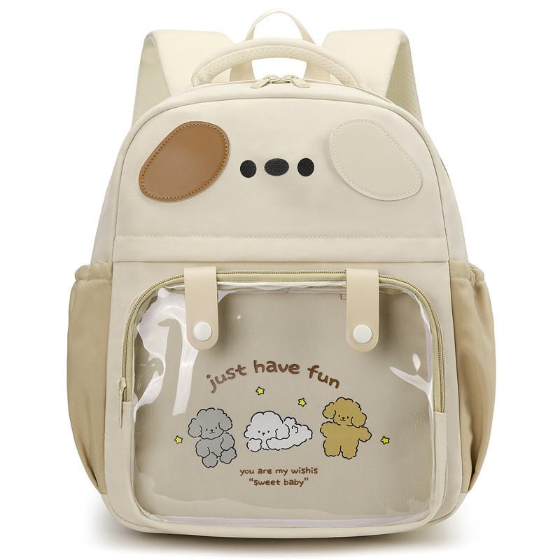 Cartoon Letter Puppy Kids Clear Backpack Cute Animal Design Toddler Bag School