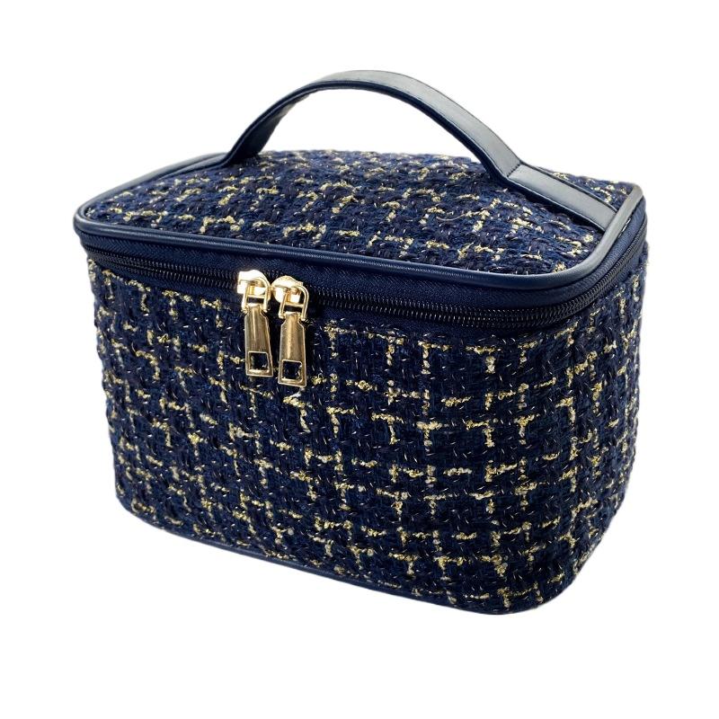 Косметичка большой вместимости в корейском стиле, портативный кейс для макияжа нишевого дизайна с ручками, милый органайзер для туалетных принадлежностей для путешествий