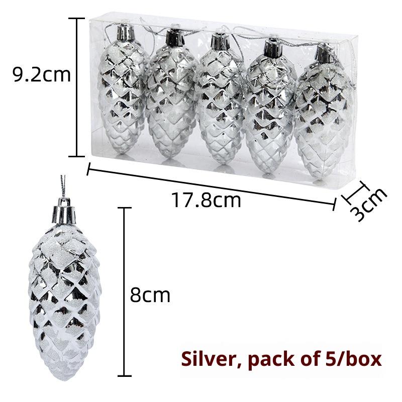 5 шт. Рождественская подвеска в виде сосновой шишки, украшение для рождественской елки, раскрашенный шар из сосновой шишки, Счастливого Рождества, украшения для дома