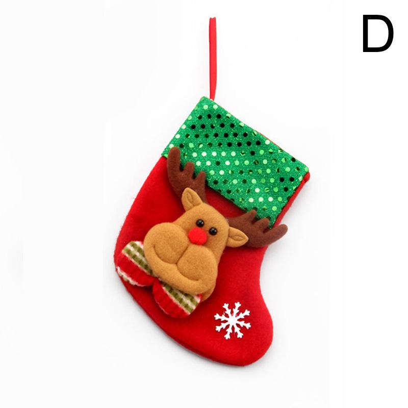 Christmas Stockings Pendant Gift Bag Party Decor Snowman Reindeer Socks Christmas Tree Decorations