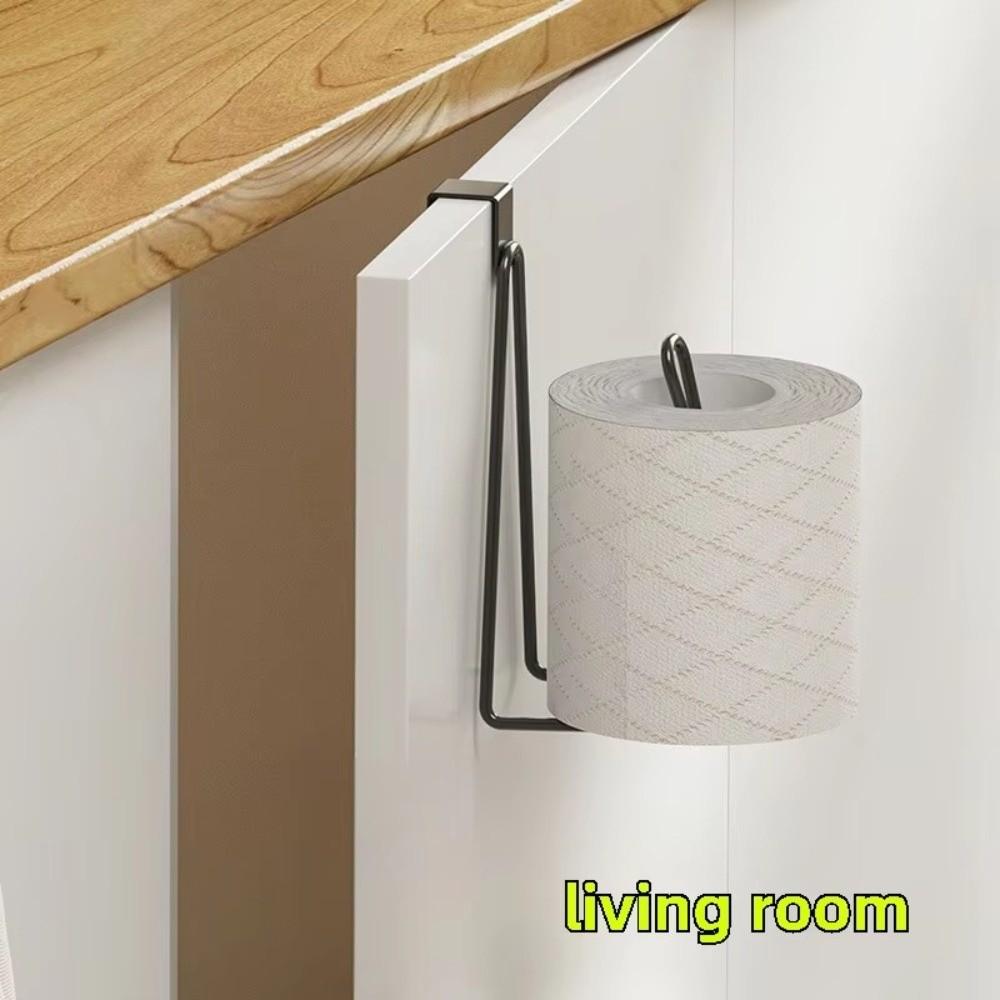 Stainless Steel Toilet Paper Holder Wall Mount Easy Hooks Tissue Towel Roll Dispenser Multifunctional No Punching