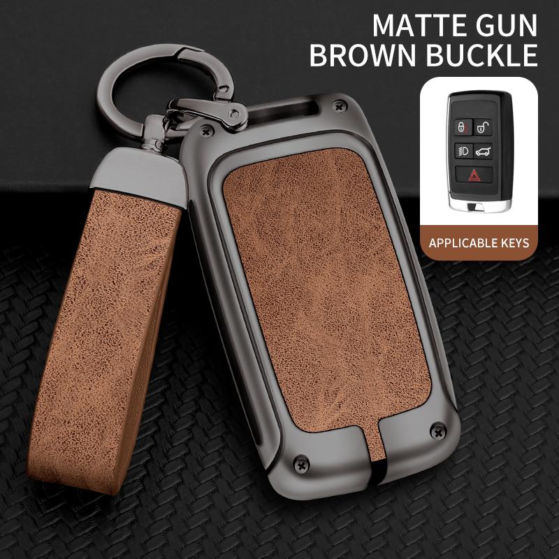 Металлический кожаный чехол для ключей от машины для Land Rover Range Rover Evoque Discovery Sport Velar для Jaguar XE XF E-Pace F-Pace