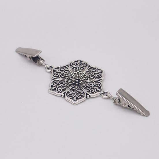 Винтажный женский свитер с двойным зажимом и полым цветком, воротник рубашки, кардиган, клипса