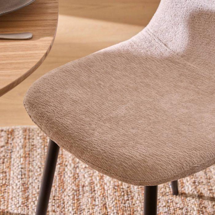 Chaise style Vintage pieds métal noir "Nathalia" Atmosphera - Beige -