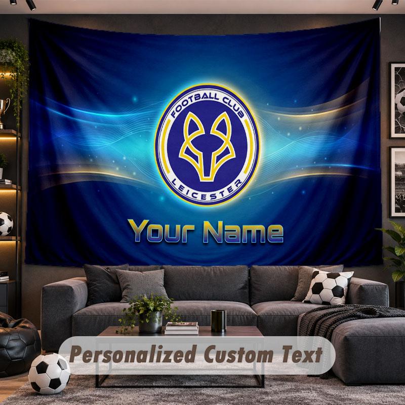 Wall Hanging Tapestry Custom NameLeicester City Pattern Personalized Printed Fabric Wall Decor