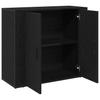 Sideboard in Black Oak Look 80 x 33 x 70 cm Particleboard