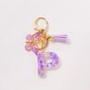 Able Purple Letter Keychain Sequin Butterfly Tassel Pendant Keychain Exquisite Backpack Decoration Accessories Gifts