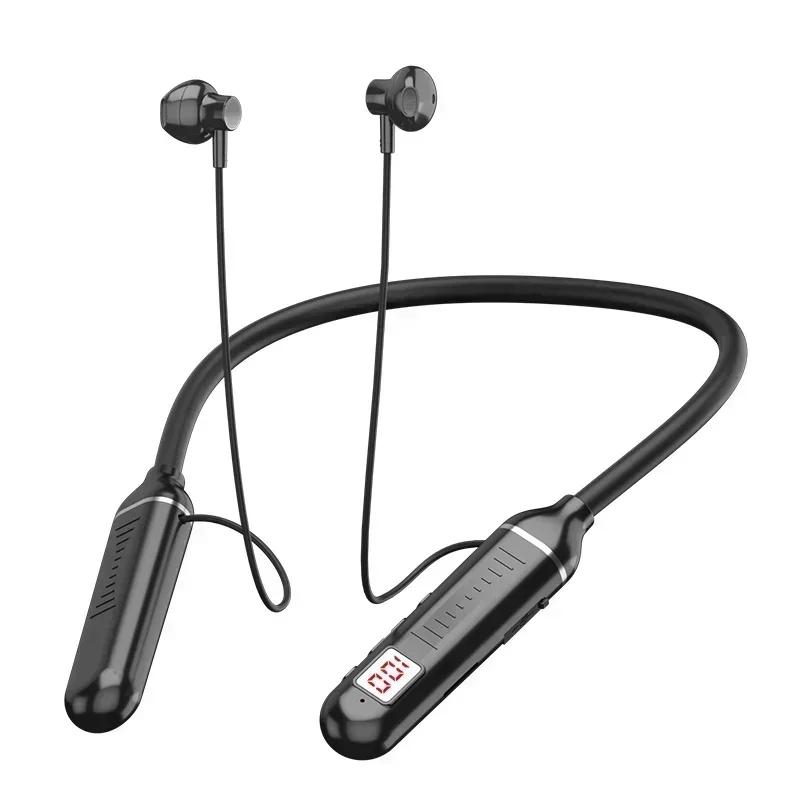 Xiaomi Sports Neckband Headphones Bluetooth Earphones Gaming LED Battery Display Wireless Mic Stereo HIFI TWS Headset Support TF Cards