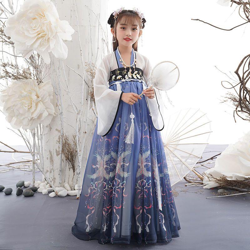 Платье для девочек Ханьфу, платье феи в китайском стиле династии Тан