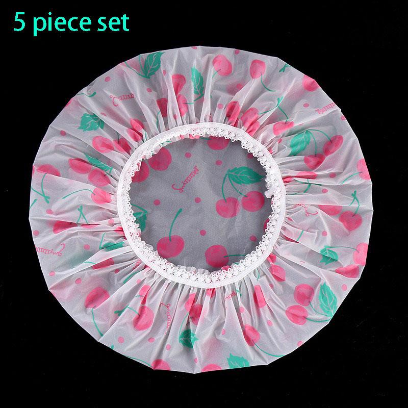 5-10PCS Thick Shower Cap For Women Waterproof Shower Cute Home Use Anti Oil Fume Foam Bath Children's Shower Cap And Head Cover