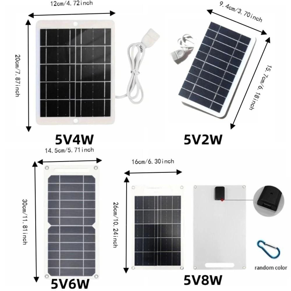 with USB Output USB Solar Charger Panel 2W/4W/6W/8W Outdoor Solar Charger Electric Fan