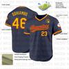 Custom Navy Gold-Orange Authentic Throwback Baseball Jersey 3d Printed Sports T-Shirts