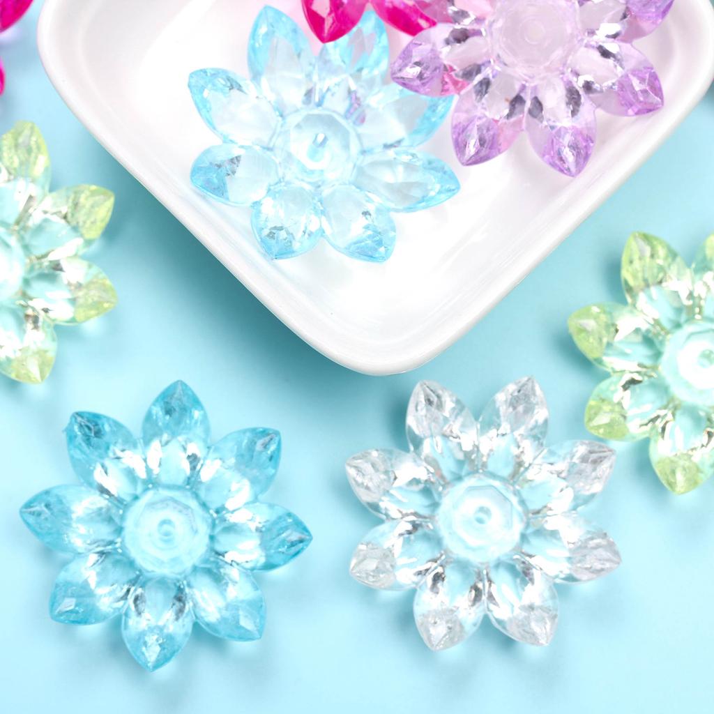 Модные ювелирные аксессуары ручной работы «сделай сам» для изготовления браслетов, сережек, акриловые кристаллы, прозрачный цветок лотоса, свободные бусины 31 мм