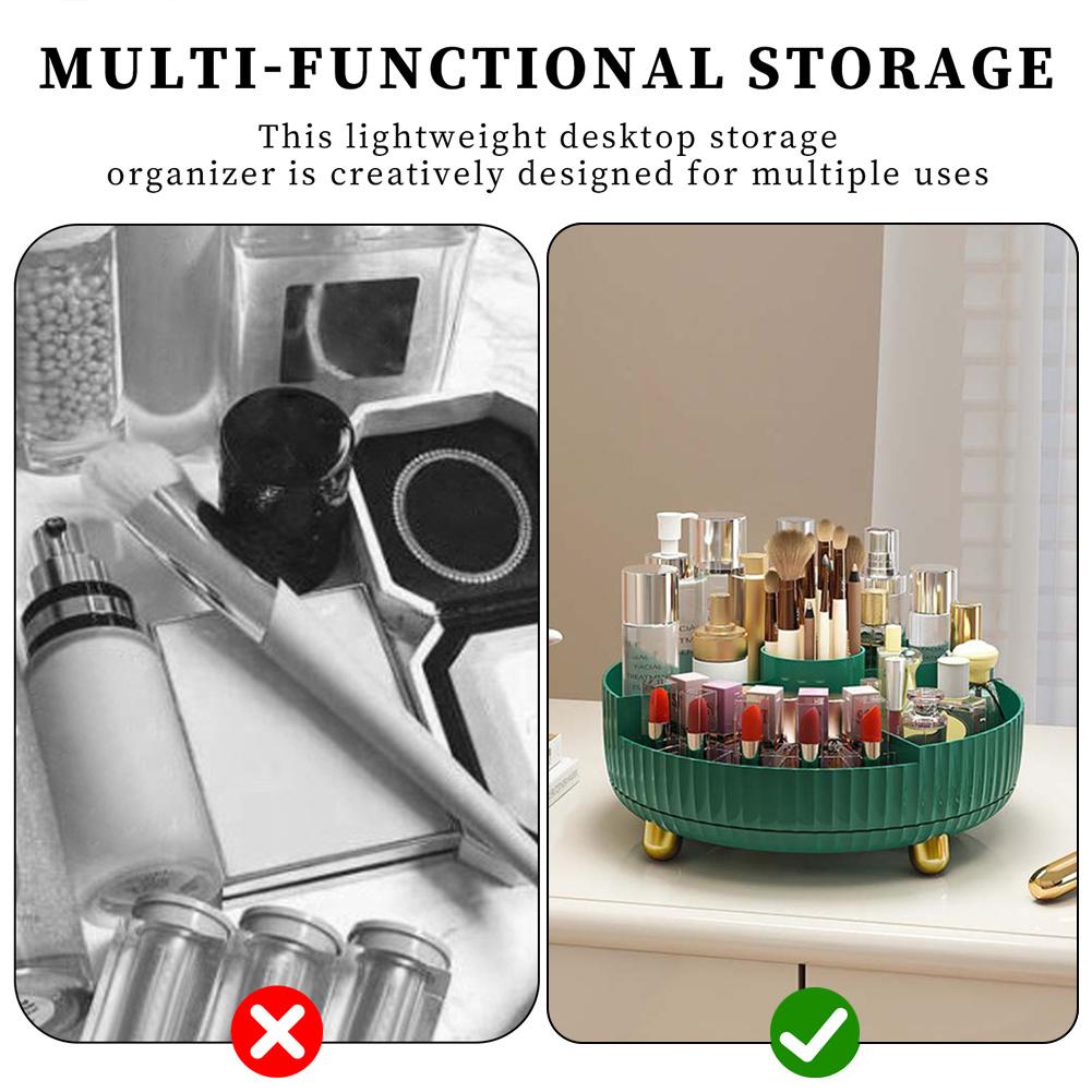 Вращающийся на 360° держатель для кистей для макияжа, настольный ящик для хранения, роскошный органайзер для макияжа, помады, контейнер для макияжа, органайзер для туалетного столика
