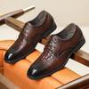 Luxury Men's Leather Shoes Leisure Gentleman Business Style Dress Up Party High Quality Classic Adult Shoes Black Brown Retro