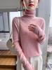 Women's High Neck Wool Pullover Sweater - Long Sleeve, Warm Knitwear for Autumn & Winter