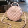 Trendy Korean-Style Women's Round Diamond Lattice Shoulder Bag, 2021