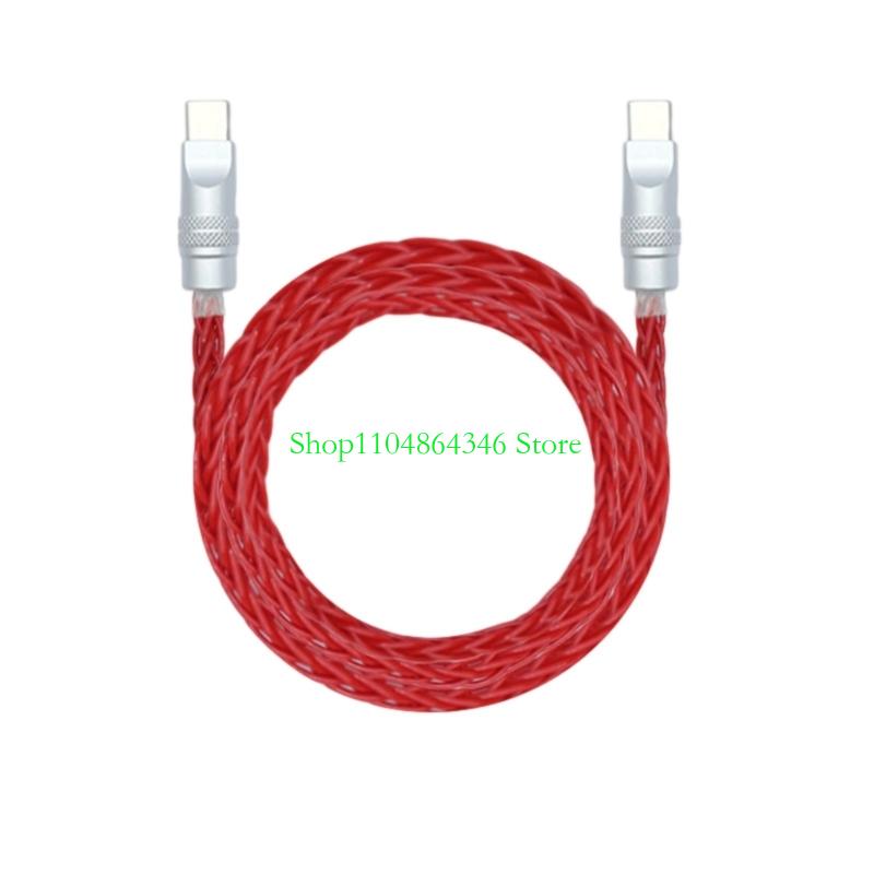 Type C Braided Eight Cored Silver Plated Copper Cable Enhances Durability and Rapid Charging For Phone16 Tablets mate70