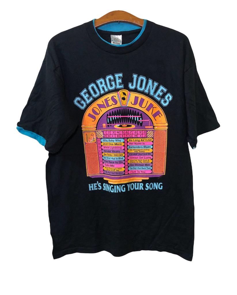 Vintage 90s George Jones Promo Album Concert Tour T Shirt Large Size